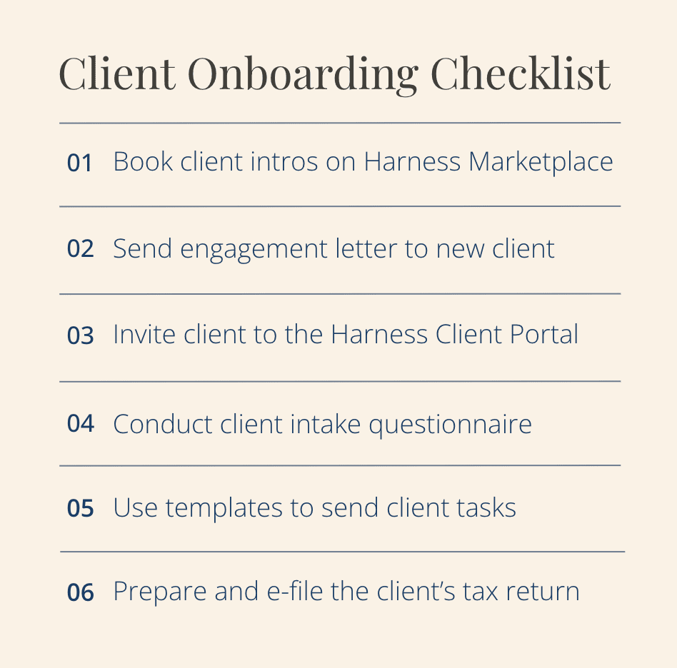 tax client onboarding checklist