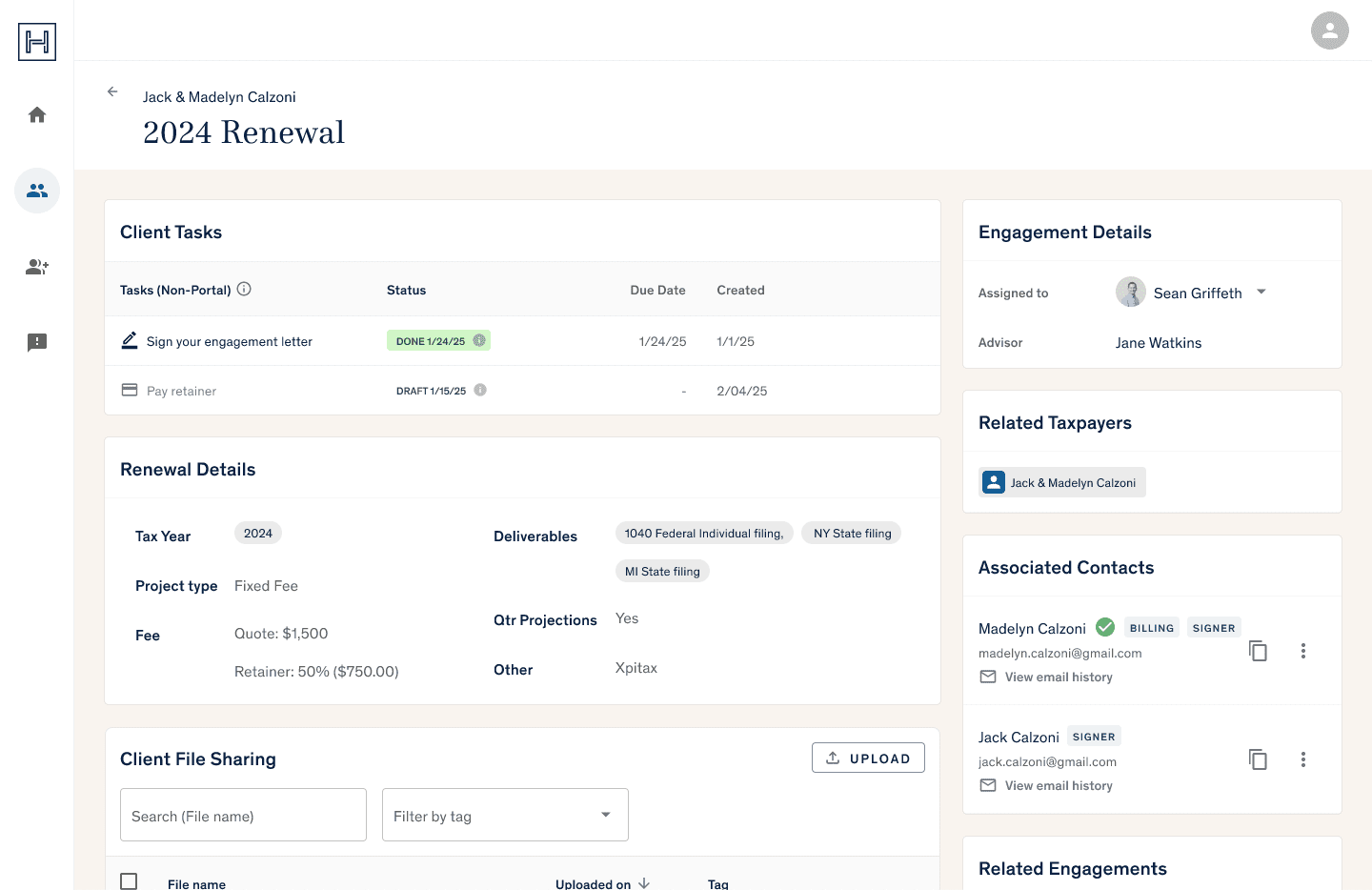 The Harness Client Portal can help you manage tax client renewals in one centralized location