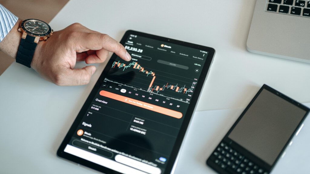 Person managing their assets online.